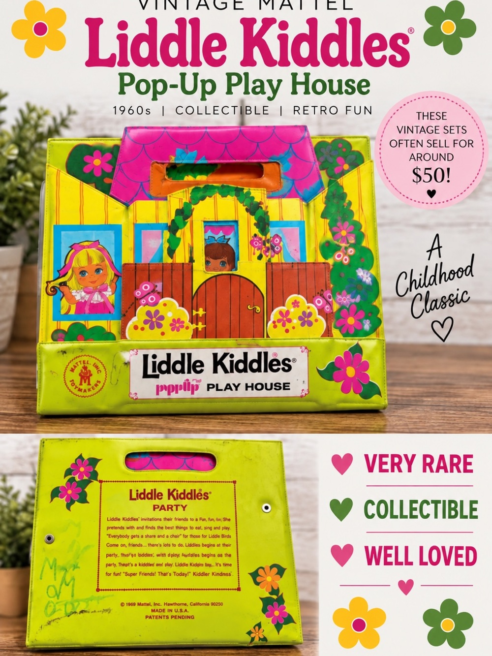 1960’s Mattel Reto-Rare Pop-Up Play House Kids Toy - Vintage- Collectible